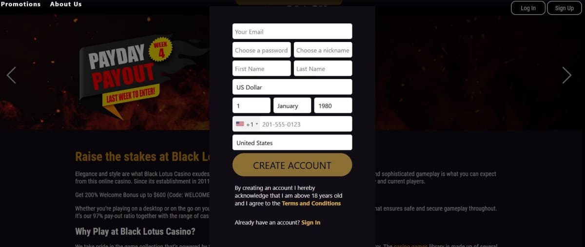 Black Lotus Casino Review Games Slots Bonuses